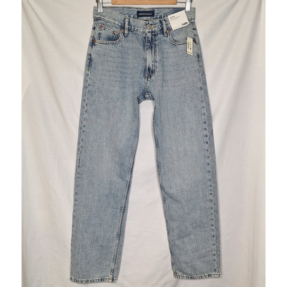 NEW Aeropostale Jeans 14R AERO High Rise Baggy Non Stretch Light Wash 90s Grunge